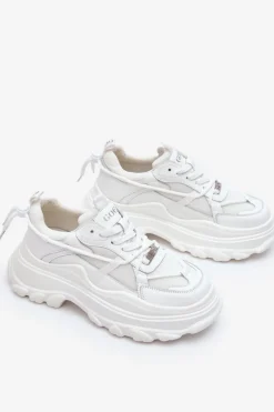 Sale GOE Buty Sportowe Na Masywnej Platformie LL2N4029 Białe