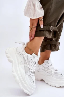 Sale GOE Buty Sportowe Na Masywnej Platformie LL2N4029 Białe