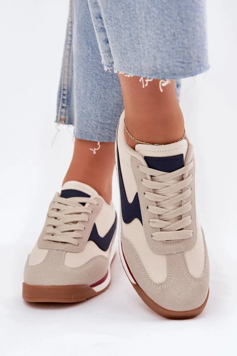 Clearance Evento Buty Sportowe Sneakersy Damskie Beżowe Zerina Beżowy