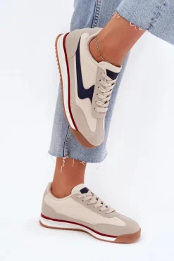 Clearance Evento Buty Sportowe Sneakersy Damskie Beżowe Zerina Beżowy