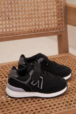 Chłopięce|Dziewczęce>Boto Buty Sportowe Sneakersy Dziecięce Na Rzep Czarne Galisse Czarny