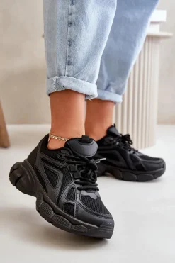 Sneakersy Damskie>Boto Buty Sportowe Sneakersy Damskie Czarne Timoci