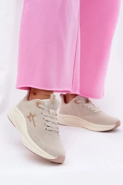 Buty Sportowe Big Star|Sneakersy Damskie>Big Star Shoes Buty Sportowe Sneakersy Damskie Big Star RR274A145 HI-POLY SYSTEM Beżowe Beżowy