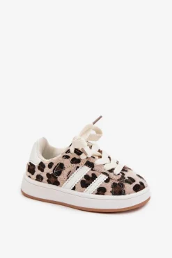 Outlet Boto Buty Sportowe Sneakersy Dziecięce Panterka Beżowe Amelle