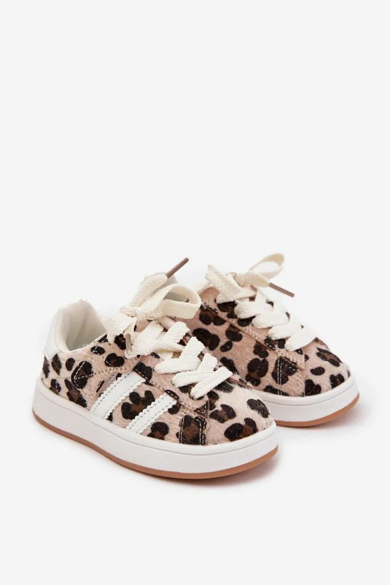 Outlet Boto Buty Sportowe Sneakersy Dziecięce Panterka Beżowe Amelle