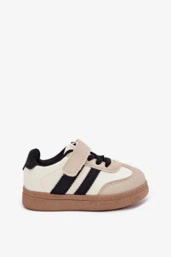 Chłopięce|Dziewczęce></noscript>Boto Buty Sportowe Sneakersy Dziecięce Na Rzep Beżowe Adelina Beżowy