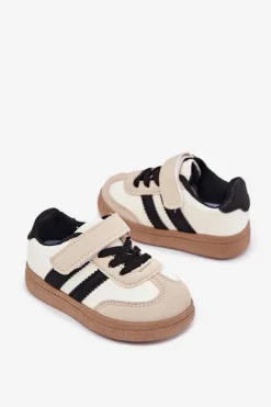 Chłopięce|Dziewczęce></noscript>Boto Buty Sportowe Sneakersy Dziecięce Na Rzep Beżowe Adelina Beżowy