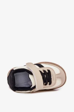 Chłopięce|Dziewczęce></noscript>Boto Buty Sportowe Sneakersy Dziecięce Na Rzep Beżowe Adelina Beżowy