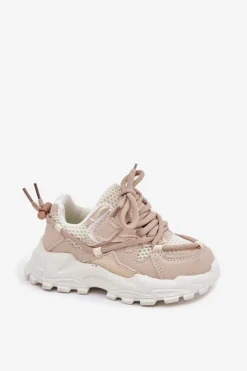 Clearance Buty Sportowe Sneakersy Dziecięce Beżowe Tilvianea Dzieci Chłopięce|Dziewczęce