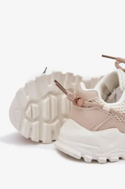 Clearance Buty Sportowe Sneakersy Dziecięce Beżowe Tilvianea Dzieci Chłopięce|Dziewczęce