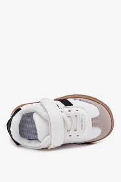 Chłopięce|Dziewczęce></noscript>Boto Buty Sportowe Sneakersy Dziecięce Na Rzep Białe Adelina