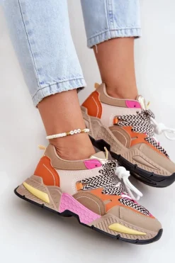 Best Buty Sportowe Sneakersy Damskie Z Podwójnym Sznurowaniem Khaki Samoles Damskie Buty Sportowe Na Platformie|Sneakersy Damskie