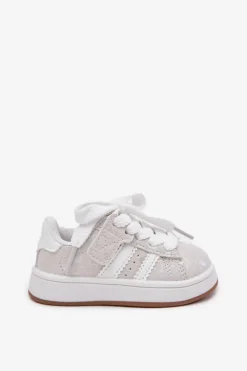 New Buty Sportowe Sneakersy Dziecięce W Serduszka Białe Mirelle Dzieci Dziewczęce|Back To School