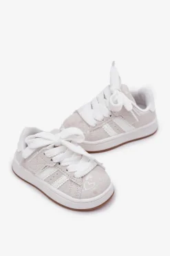 New Buty Sportowe Sneakersy Dziecięce W Serduszka Białe Mirelle Dzieci Dziewczęce|Back To School