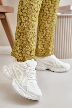 Sneakersy Damskie>Boto Buty Sportowe Sneakersy Damskie Białe Timoci