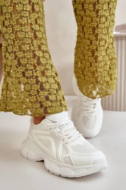 Sneakersy Damskie>Boto Buty Sportowe Sneakersy Damskie Białe Timoci