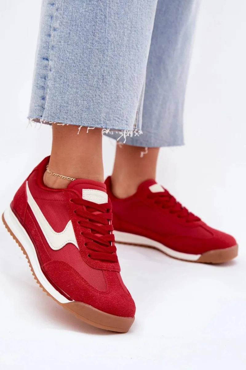 Buty Sportowe Sneakersy Damskie Czerwone Zerina Damskie Sneakersy Damskie