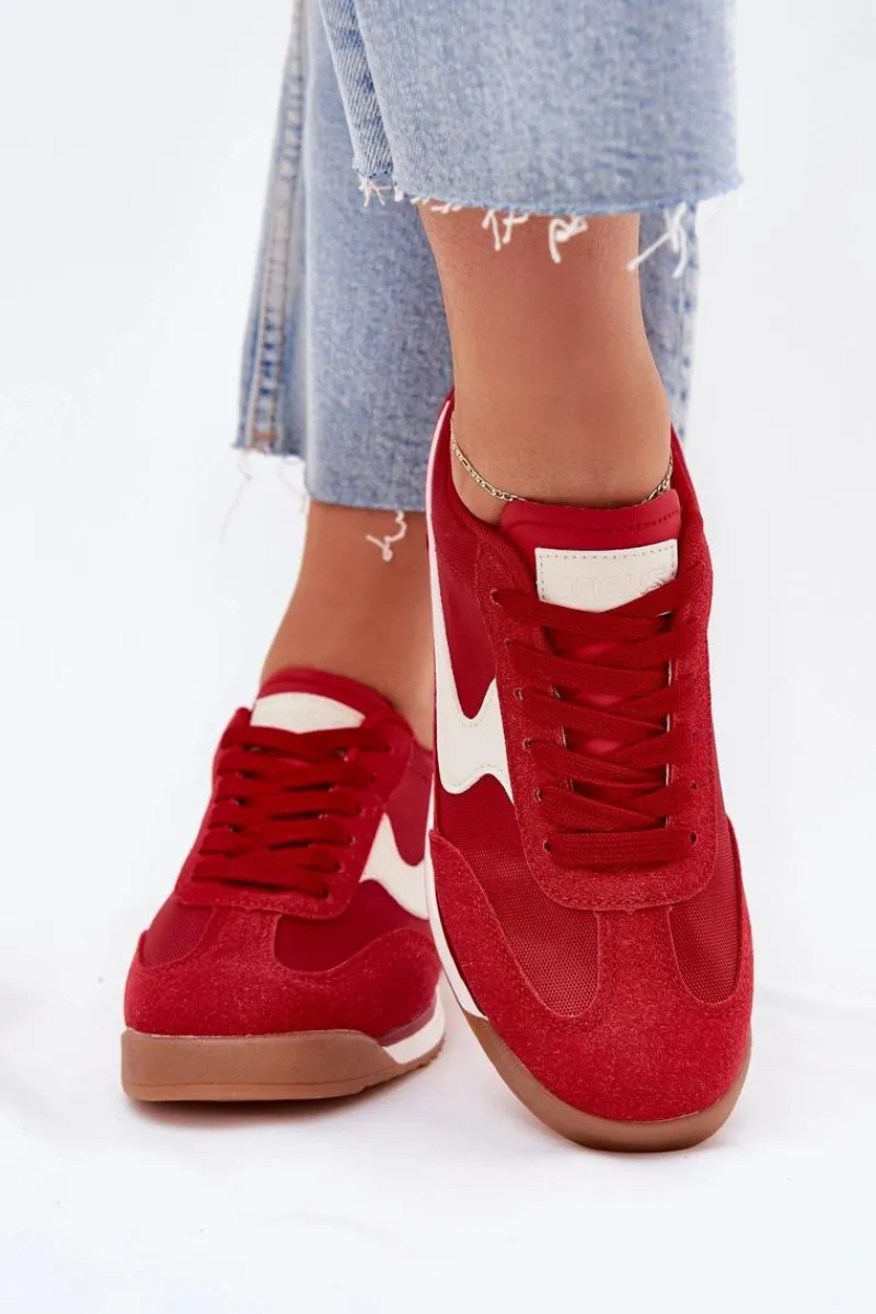 Buty Sportowe Sneakersy Damskie Czerwone Zerina Damskie Sneakersy Damskie
