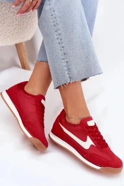 Buty Sportowe Sneakersy Damskie Czerwone Zerina Damskie Sneakersy Damskie