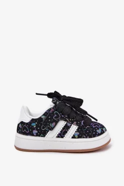 Dziewczęce|Back To School></noscript>Boto Buty Sportowe Sneakersy Dziecięce W Serduszka Czarne Mirelle