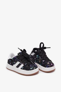 Dziewczęce|Back To School></noscript>Boto Buty Sportowe Sneakersy Dziecięce W Serduszka Czarne Mirelle