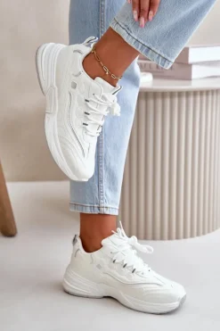 Buty Sportowe Na Platformie|Sneakersy Damskie></noscript>Boto Buty Sportowe Sneakersy Eko Skórzane Białe Verilisse