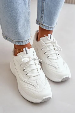 Buty Sportowe Na Platformie|Sneakersy Damskie></noscript>Boto Buty Sportowe Sneakersy Eko Skórzane Białe Verilisse