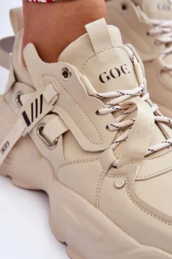 Online Buty Sportowe Sneakersy MM2N4015 Beżowe Damskie Sneakersy Damskie