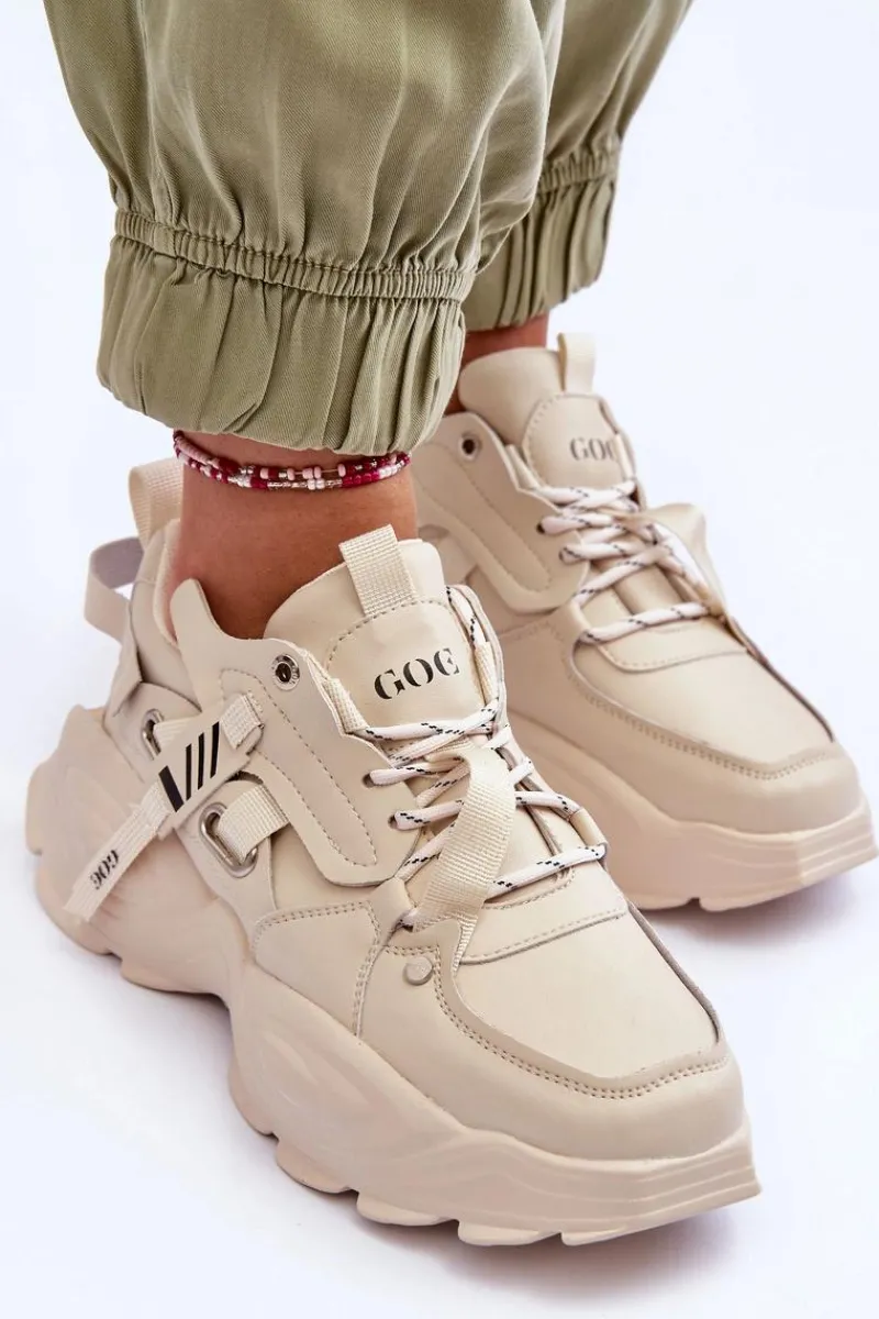 Online Buty Sportowe Sneakersy MM2N4015 Beżowe Damskie Sneakersy Damskie