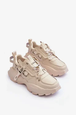 Online Buty Sportowe Sneakersy MM2N4015 Beżowe Damskie Sneakersy Damskie