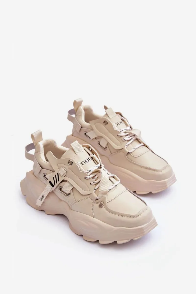Online Buty Sportowe Sneakersy MM2N4015 Beżowe Damskie Sneakersy Damskie