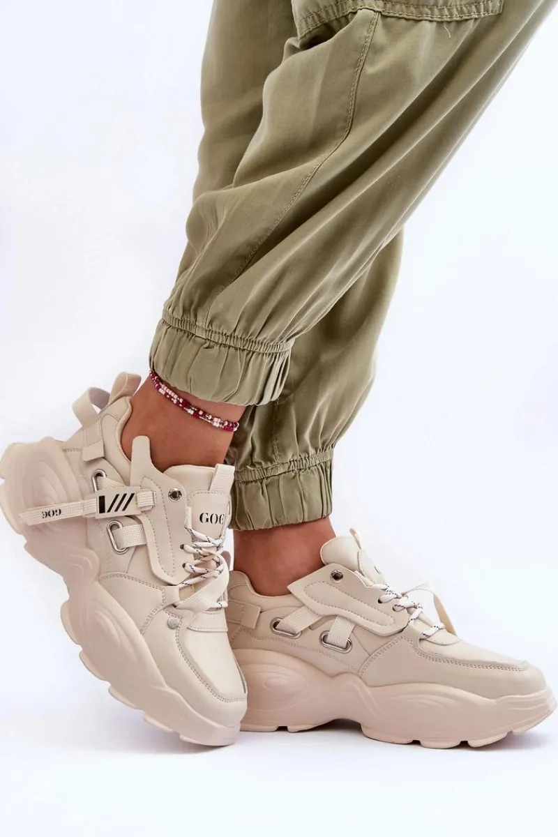 Online Buty Sportowe Sneakersy MM2N4015 Beżowe Damskie Sneakersy Damskie