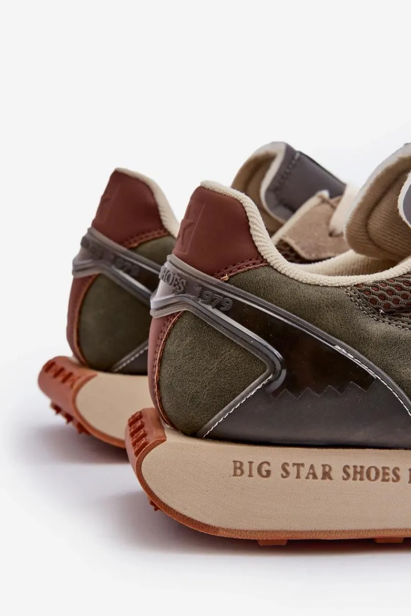 Obuwie Sportowe Męskie>Big Star Shoes Buty Sportowe Sneakersy Męskie Memory Foam System Big Star NN174345 Khaki
