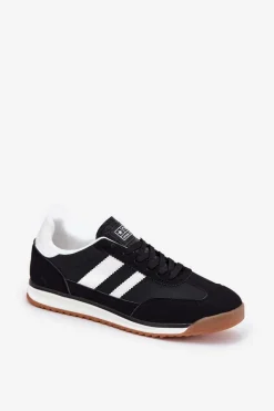 Obuwie Sportowe Męskie>Evento Buty Sportowe Sneakersy Męskie Czarne Sivara Czarny