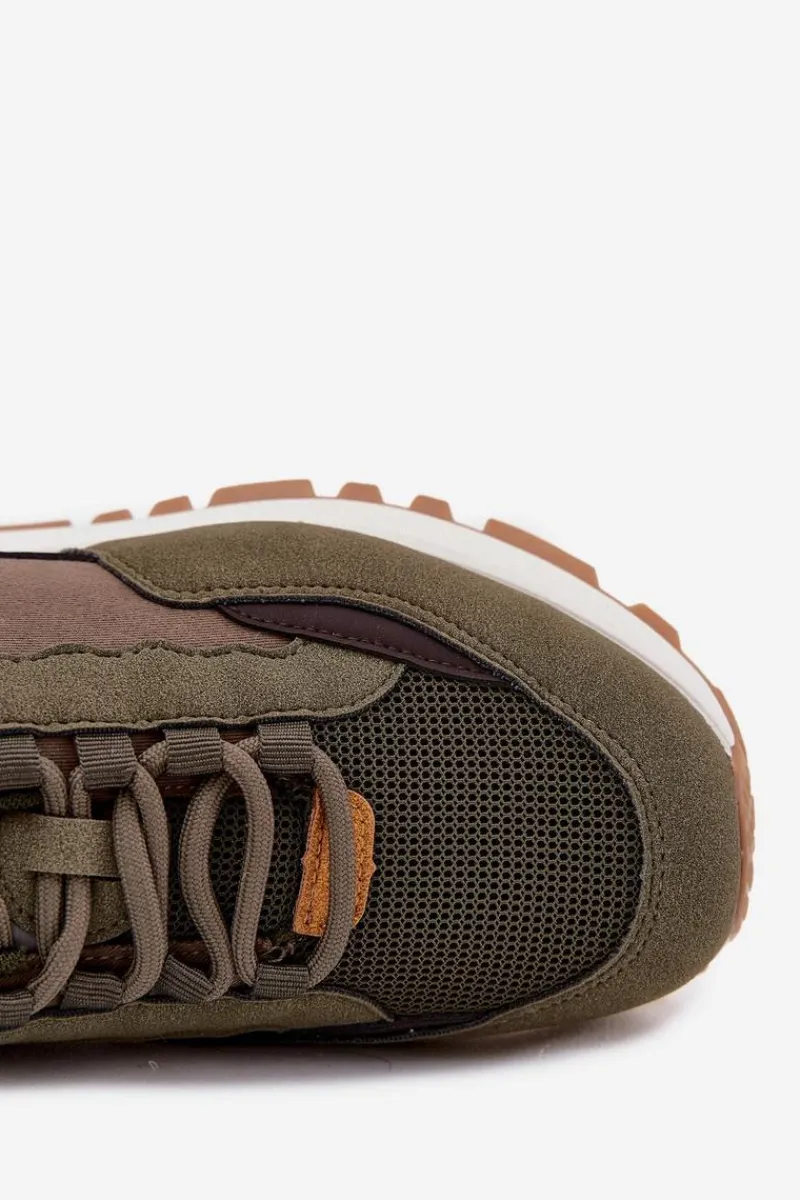 Obuwie Sportowe Męskie>Big Star Shoes Buty Sportowe Sneakersy Męskie Big Star RR174280 HI-POLY SYSTEM Ciemnozielone Zielony