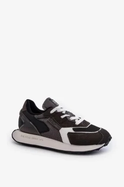 New Big Star Shoes Buty Sportowe Sneakersy Męskie Memory Foam System Big Star NN174347 Czarne Czarny