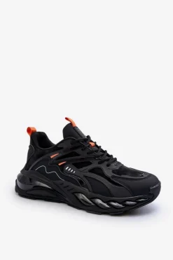 Best Buty Sportowe Sneakersy Męskie HI-POLY SYSTEM Big Star NN174382 Czarne Męskie Obuwie Sportowe Męskie