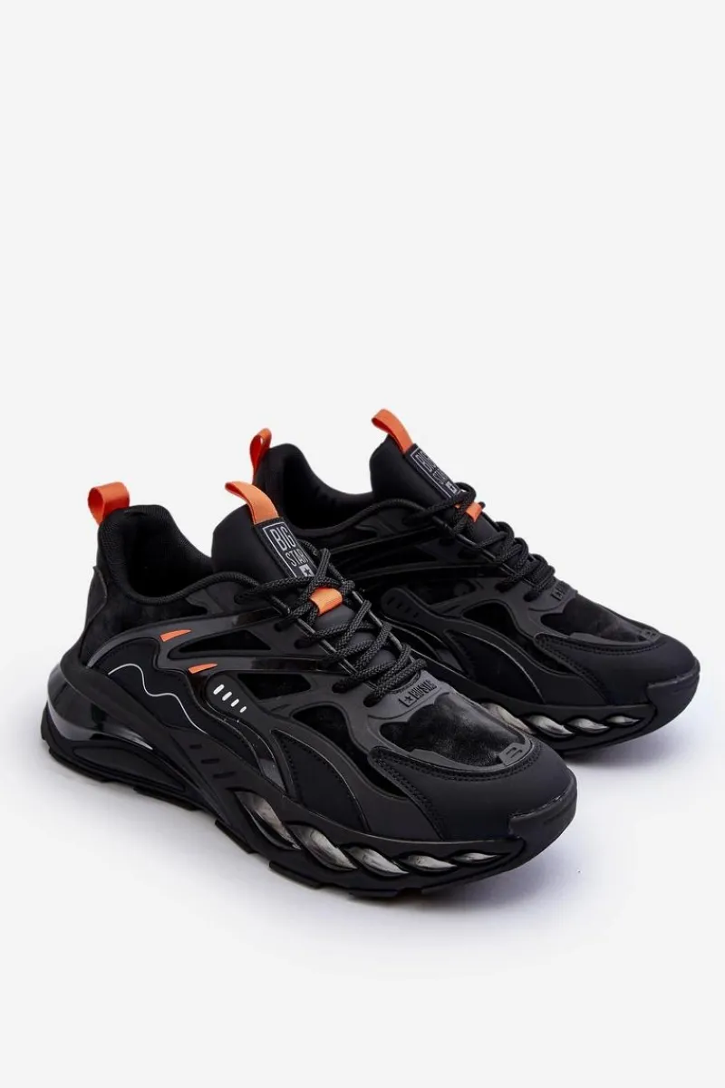 Best Buty Sportowe Sneakersy Męskie HI-POLY SYSTEM Big Star NN174382 Czarne Męskie Obuwie Sportowe Męskie