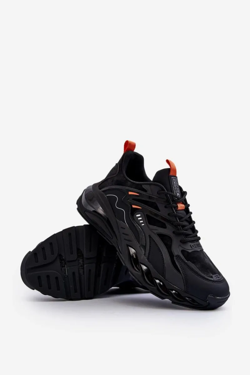 Best Buty Sportowe Sneakersy Męskie HI-POLY SYSTEM Big Star NN174382 Czarne Męskie Obuwie Sportowe Męskie