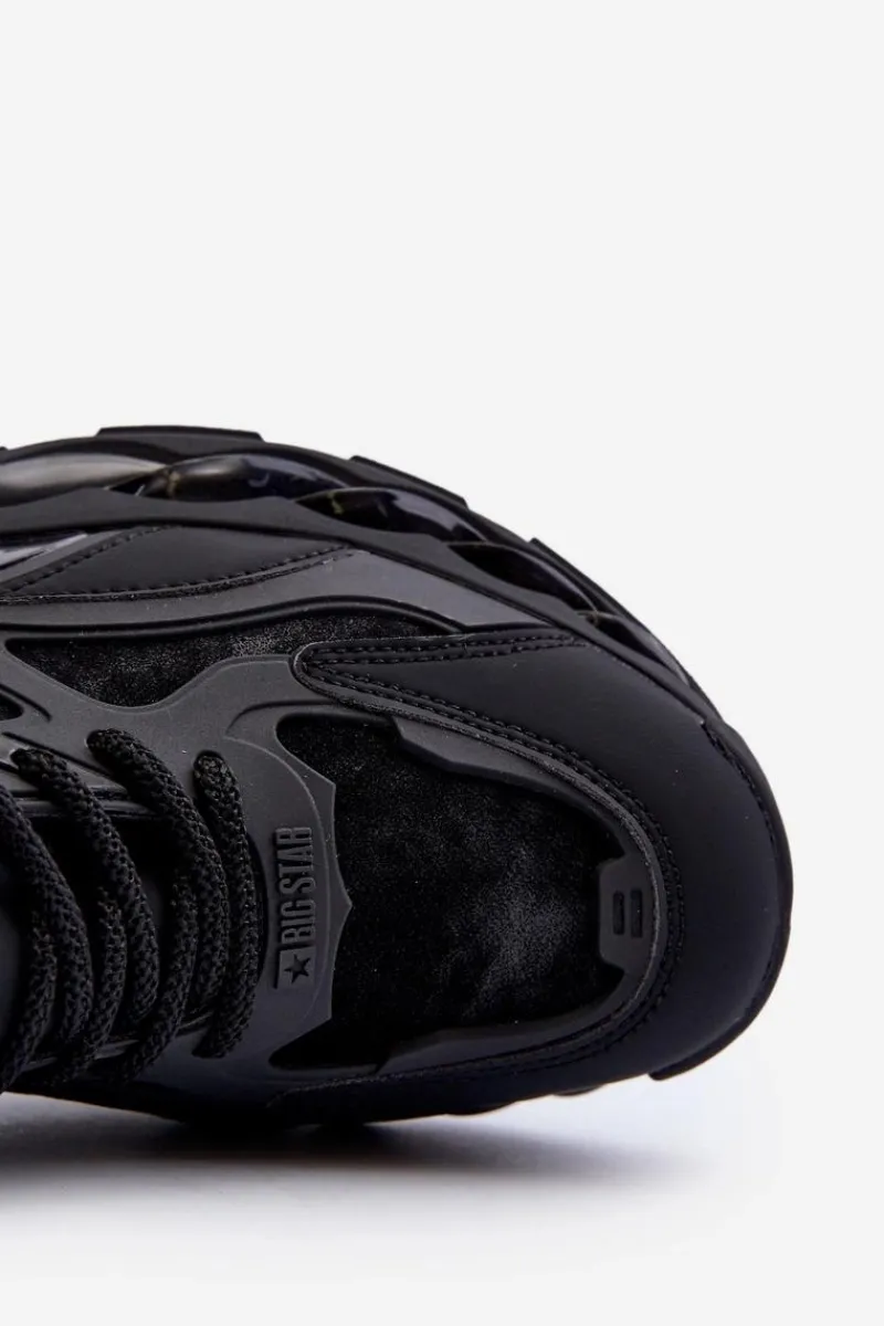 Best Buty Sportowe Sneakersy Męskie HI-POLY SYSTEM Big Star NN174382 Czarne Męskie Obuwie Sportowe Męskie