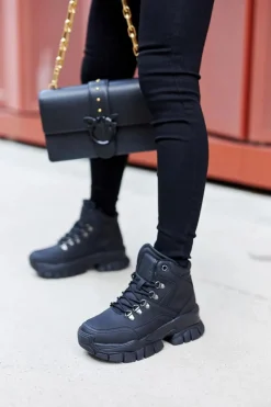 Buty Trekkingowe Big Star II274329 Czarne Damskie Trekkingowe Damskie|Botki Płaskie