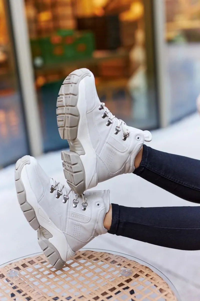 Trekkingowe Damskie|Botki Płaskie>Big Star Shoes Buty Trekkingowe Big Star II274331 Beżowe