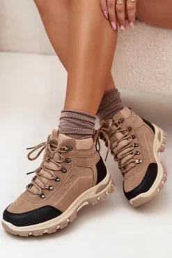 Clearance Big Star Shoes Buty Trekkingowe Damskie Big Star SS274095 Beżowe