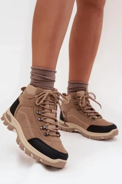 Clearance Big Star Shoes Buty Trekkingowe Damskie Big Star SS274095 Beżowe