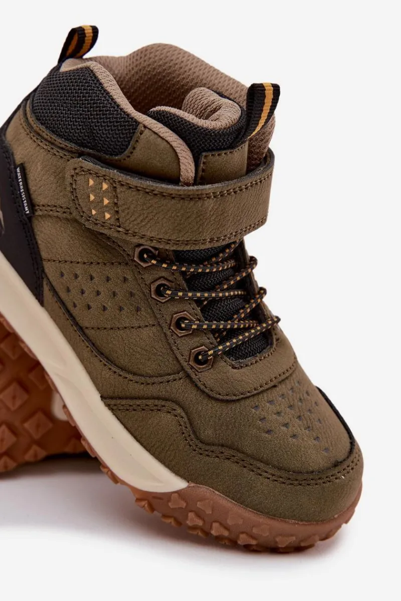 Chłopięce>Boto Buty Trekkingowe Dziecięce Na Rzep Ciemnozielone Pavisse