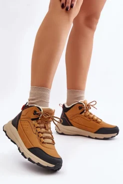 Buty Trekkingowe Młodzieżowe Ocieplane McKeylor 14011 Camel Damskie Trekkingowe Damskie|Damskie Trapery