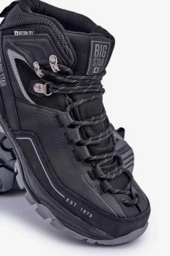 New Buty Trekkingowe Męskie Big Star OO174341 Czarne Męskie Obuwie Trekkingowe Męskie|Botki Męskie