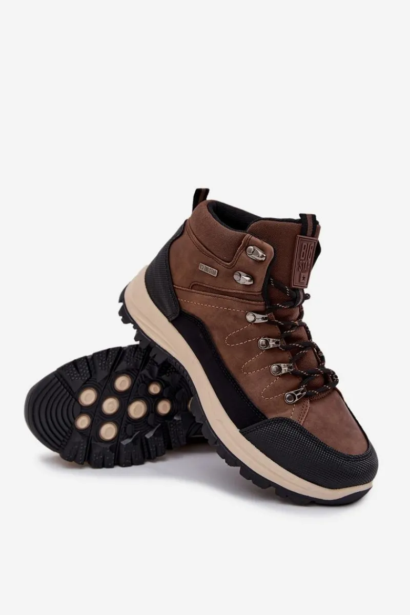 Discount Buty Trekkingowe Męskie Big Star SS174049 Brązowe Męskie Obuwie Trekkingowe Męskie|Obuwie Sportowe Męskie
