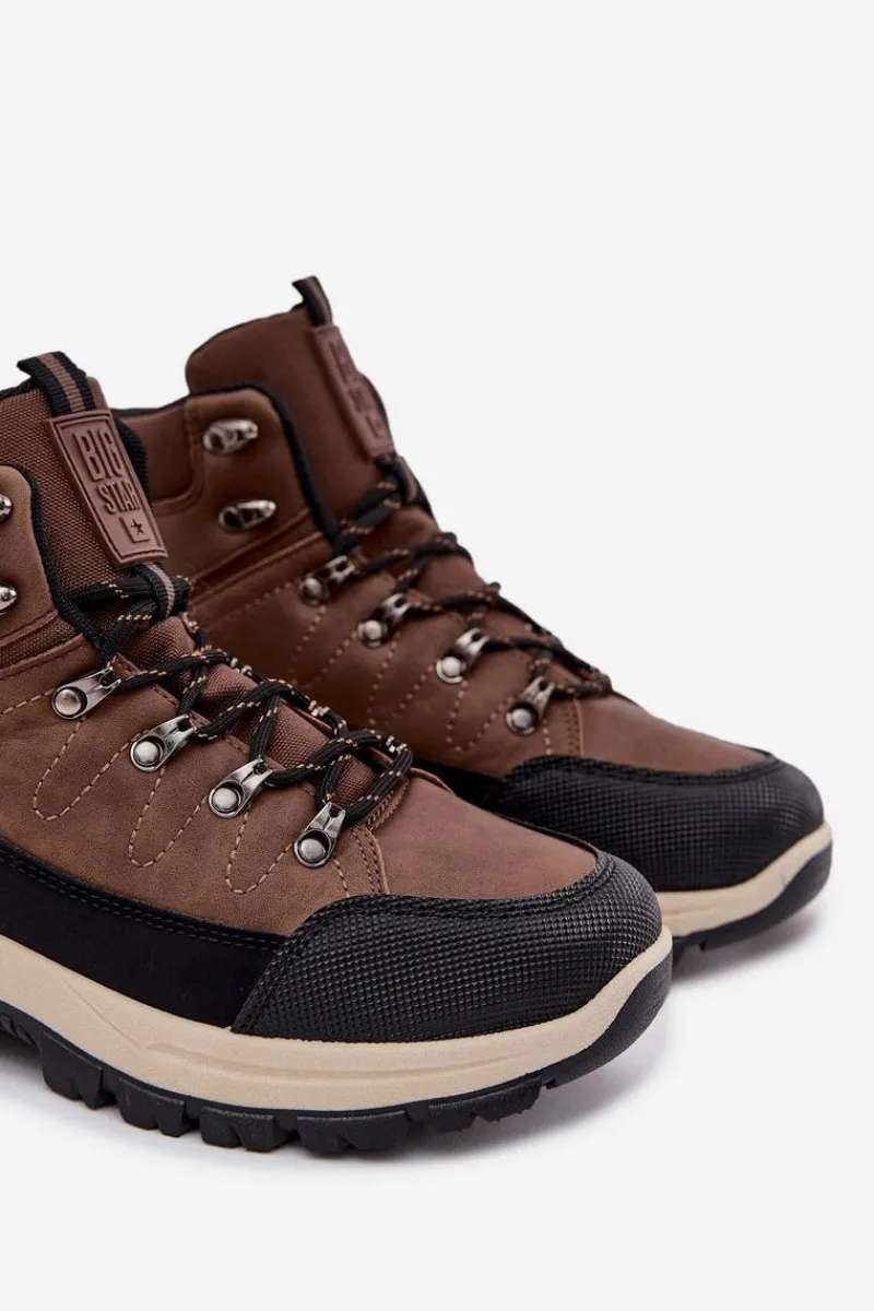 Discount Buty Trekkingowe Męskie Big Star SS174049 Brązowe Męskie Obuwie Trekkingowe Męskie|Obuwie Sportowe Męskie