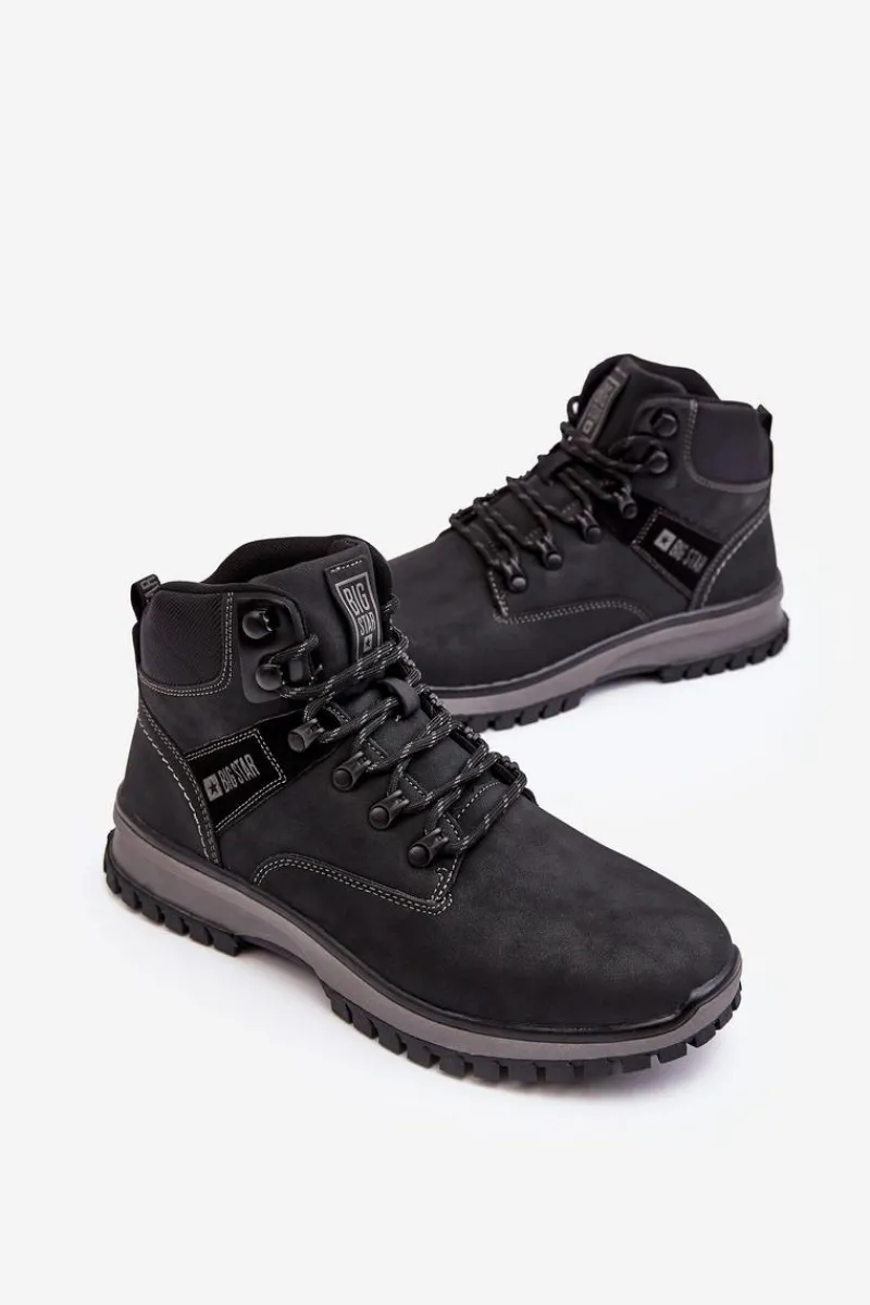 Hot Buty Trekkingowe Męskie Czarne Big Star MM174019 Męskie Obuwie Trekkingowe Męskie|Obuwie Sportowe Męskie